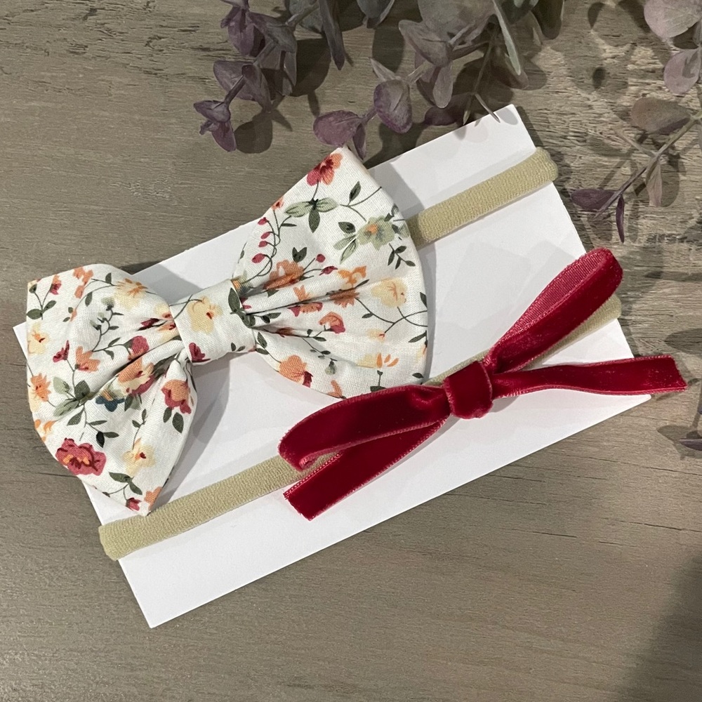 3/$20 🔷 Fall Floral Baby Girls Bow Headbands